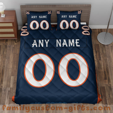 Custom Quilt Sets Denver Jersey Personalized Football Premium Quilt Bedding for Boys Girls Men Women